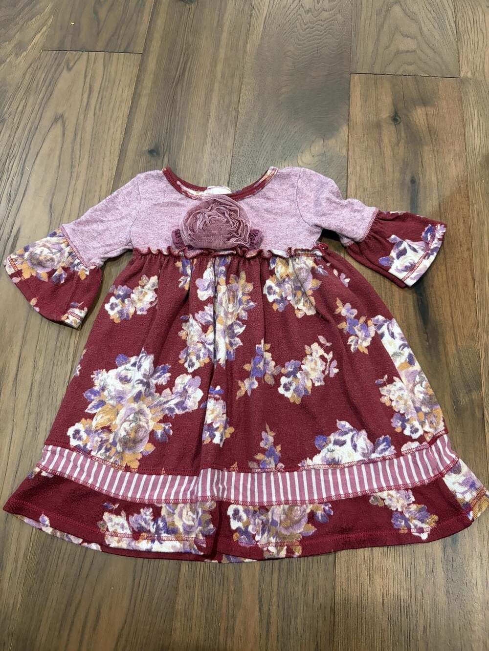 Pink Vanilla Girls Floral Bell Sleeve Dress